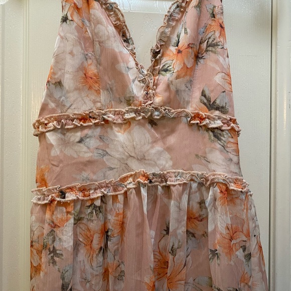 NWT WINDSOR M Peach Dress Floral - Picture 4 of 11